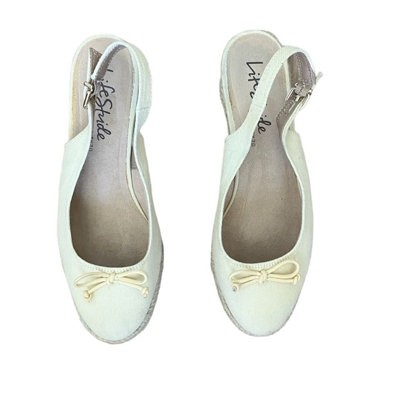 Life Stride Shoes - LifeStride Womens Keepsake Canvas Wedges Espadrille Heels Size 6.5